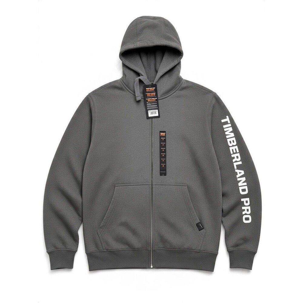 Timberland PRO Men's Full Zip Hooded Sweatshirt Dark Charcoal Heather M NWT